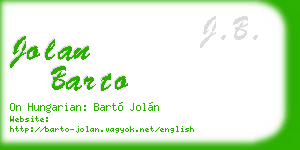 jolan barto business card